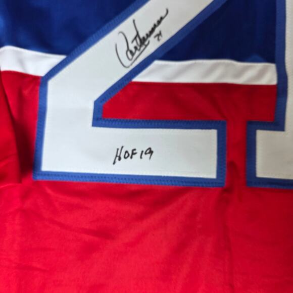 Guy Carbonneau "HOF 19" Signed Montreal Canadiens Custom Jersey Beckett Witness - Picture 11 of 14